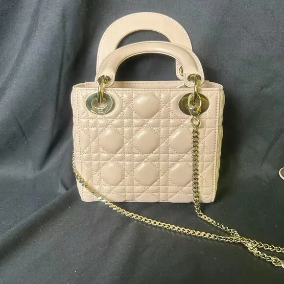 Lady Dior Mini Bag – Beige Lambskin with Gold Hardware - Picture 3 of 16